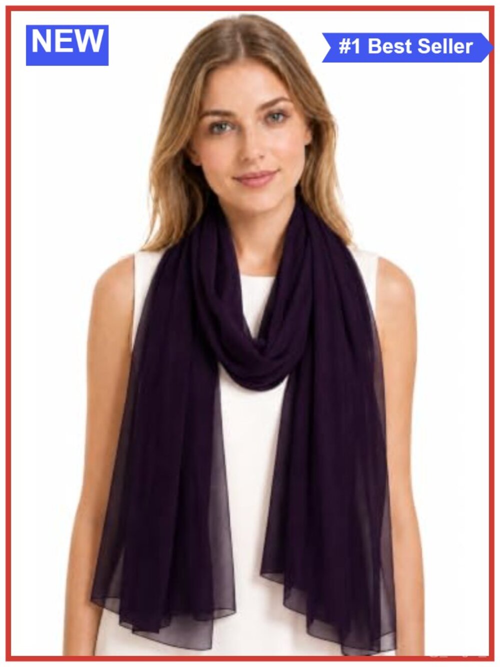 Oversized Chiffon Shawl Wrap Lightweight Sheer Scarf for Women